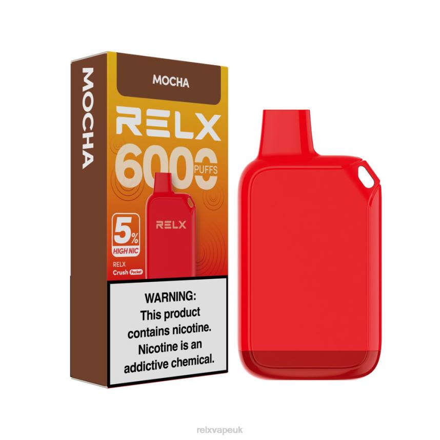 RELX Crush Pocket 6000 5% High Nic | 8N4425 ‎RELX Vape UK Mocha