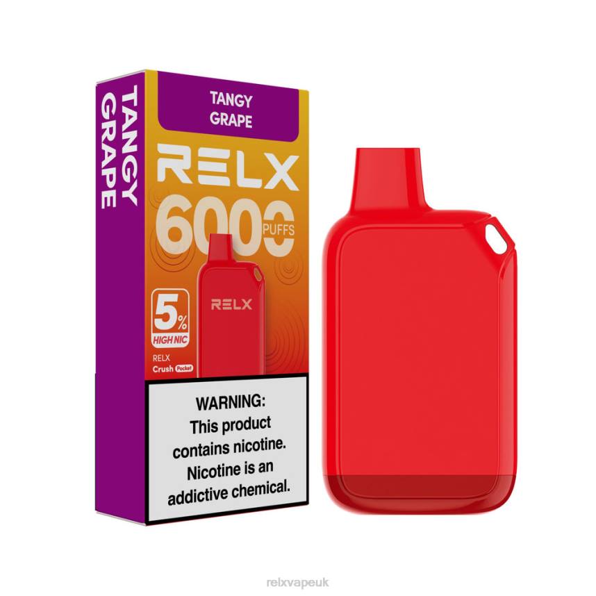 RELX Crush Pocket 6000 5% High Nic | 8N4427 ‎RELX Flavors Tangy Grape