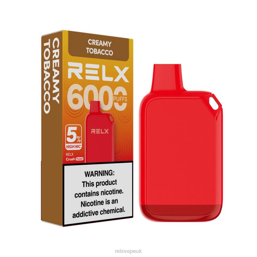 RELX Crush Pocket 6000 5% High Nic | 8N4428 ‎RELX London Creamy Tobacco