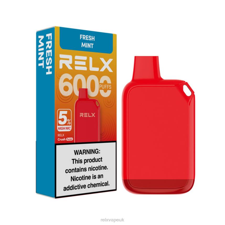 RELX Crush Pocket 6000 5% High Nic | 8N4429 ‎RELX Vape London Fresh Mint