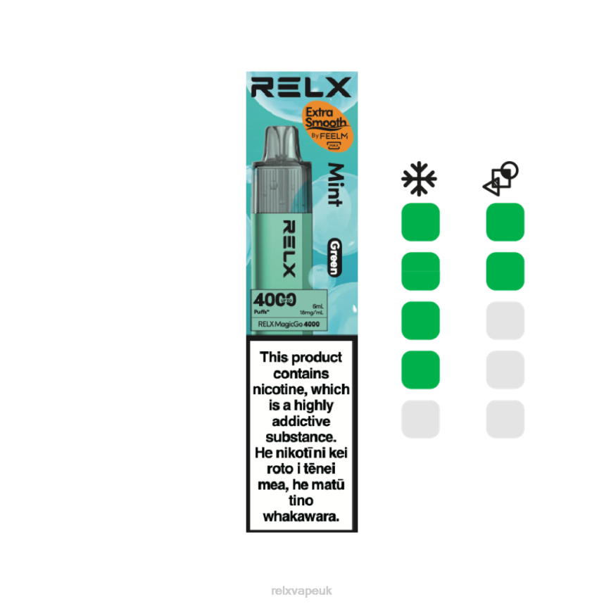 RELX MagicGo 4000 Disposable Vape | 8N444 ‎RELX London Mint (Green)