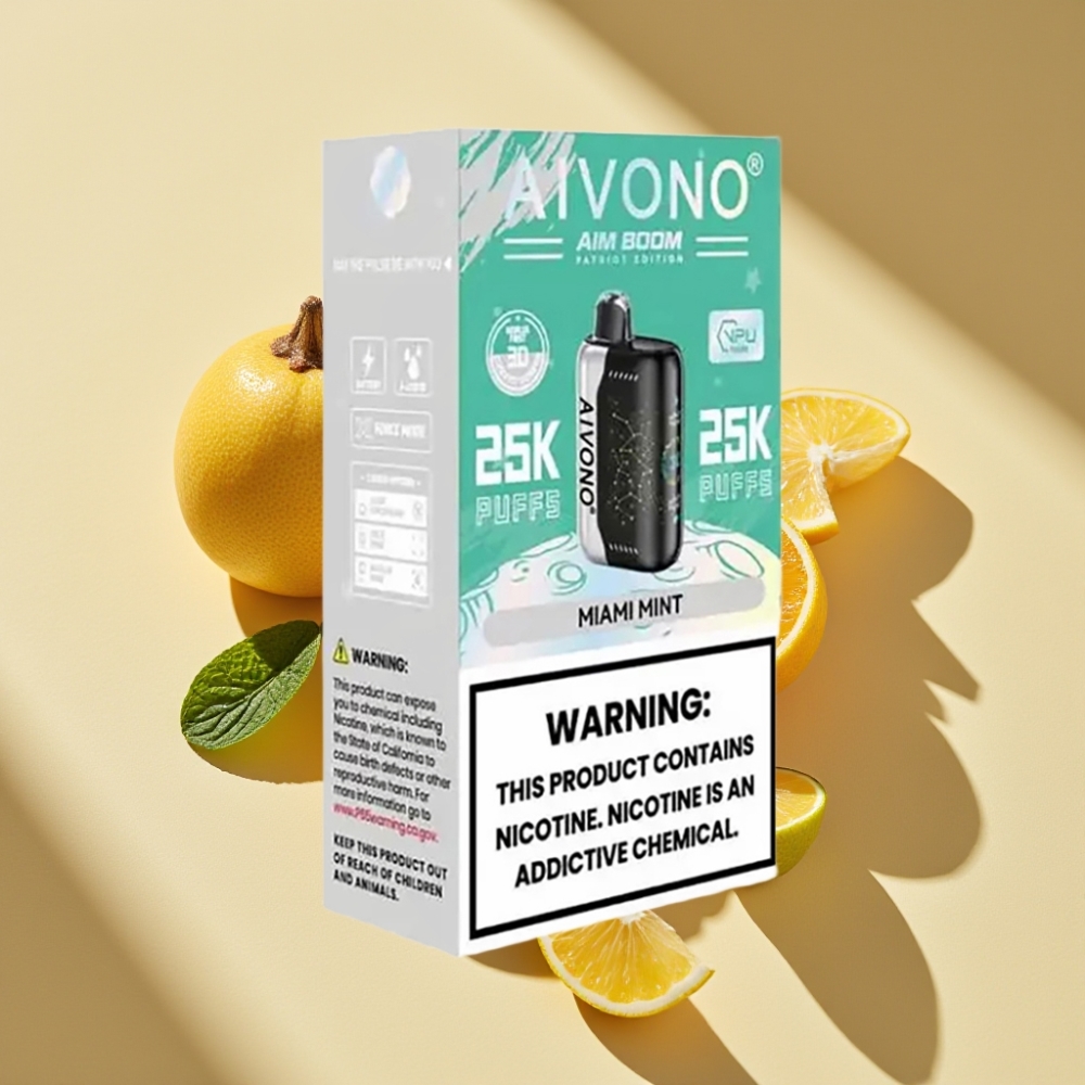 Aivono AIM BOOM 25000 Puffs 0-5% Nicotine 28ml 650mAh Miami Mint Disposable Vape