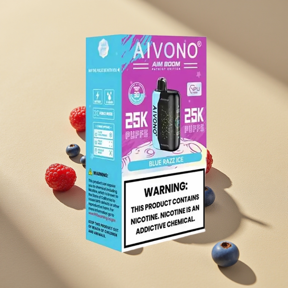 Aivono AIM BOOM 25000 Puffs 28ml 650mAh Type-C Blue Razz Ice Disposable Vape