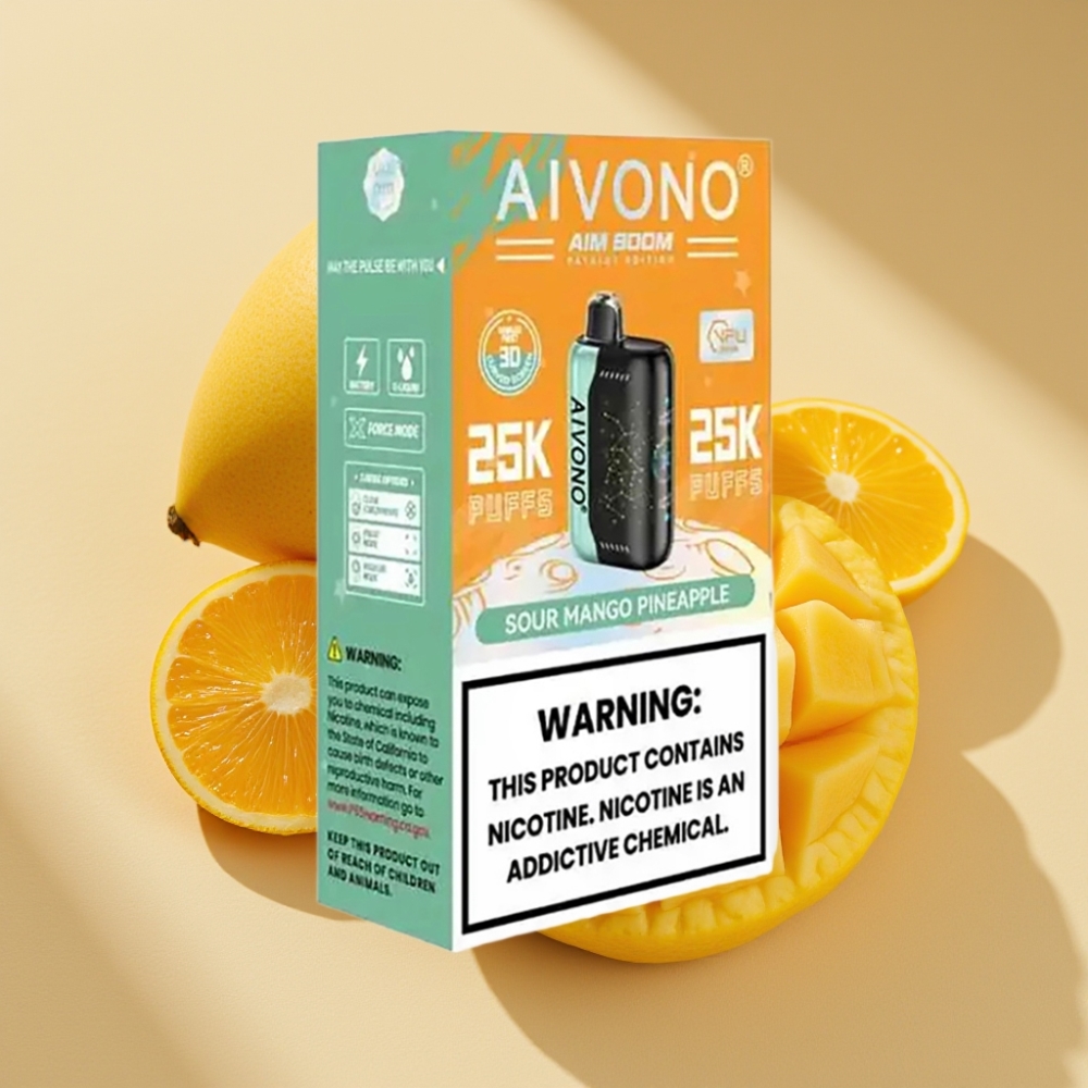 Aivono AIM BOOM 25000 Puffs 28ml 650mAh Type-C Sour Mango Pineapple Disposable Vape