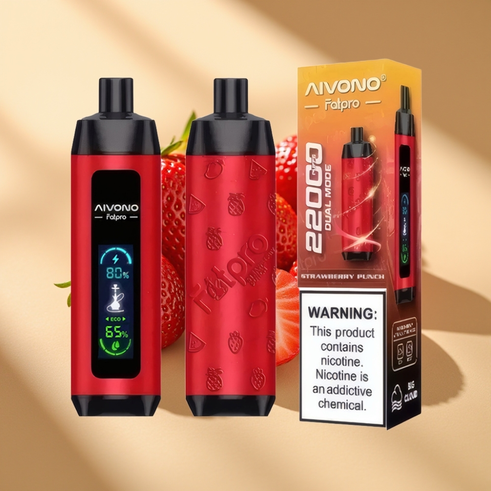 Aivono Aim Fatpro 22000 Puffs 28ml 600mAh 0.6ohm Mesh Dual Modes Strawberry Punch