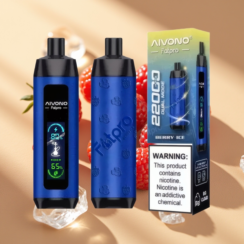 Aivono Aim Fatpro 22000 Puffs 28ml 600mah Rechargeable 0.6ohm Mesh Dual Modes Berry Ice