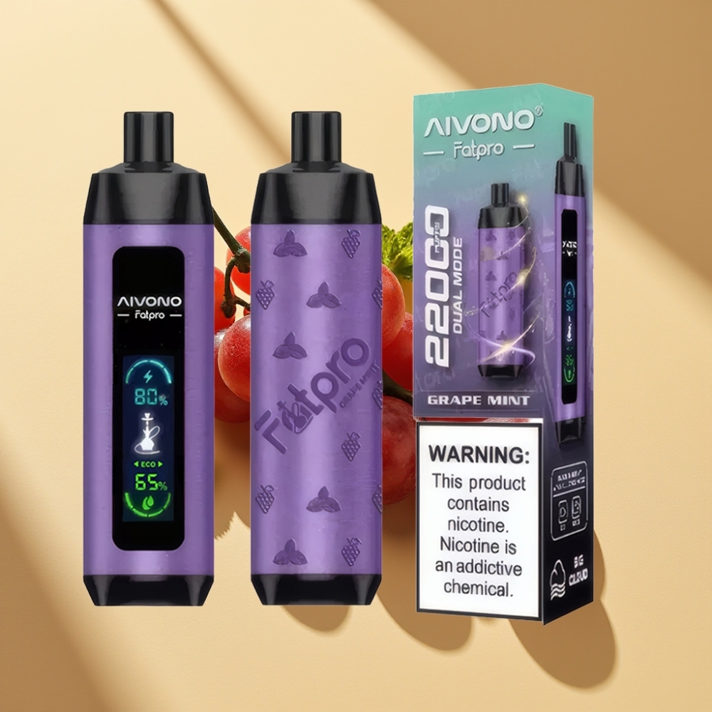 Aivono Aim Fatpro 22000 Puffs 28ml 600mah Rechargeable Grape Mint Disposable Vape
