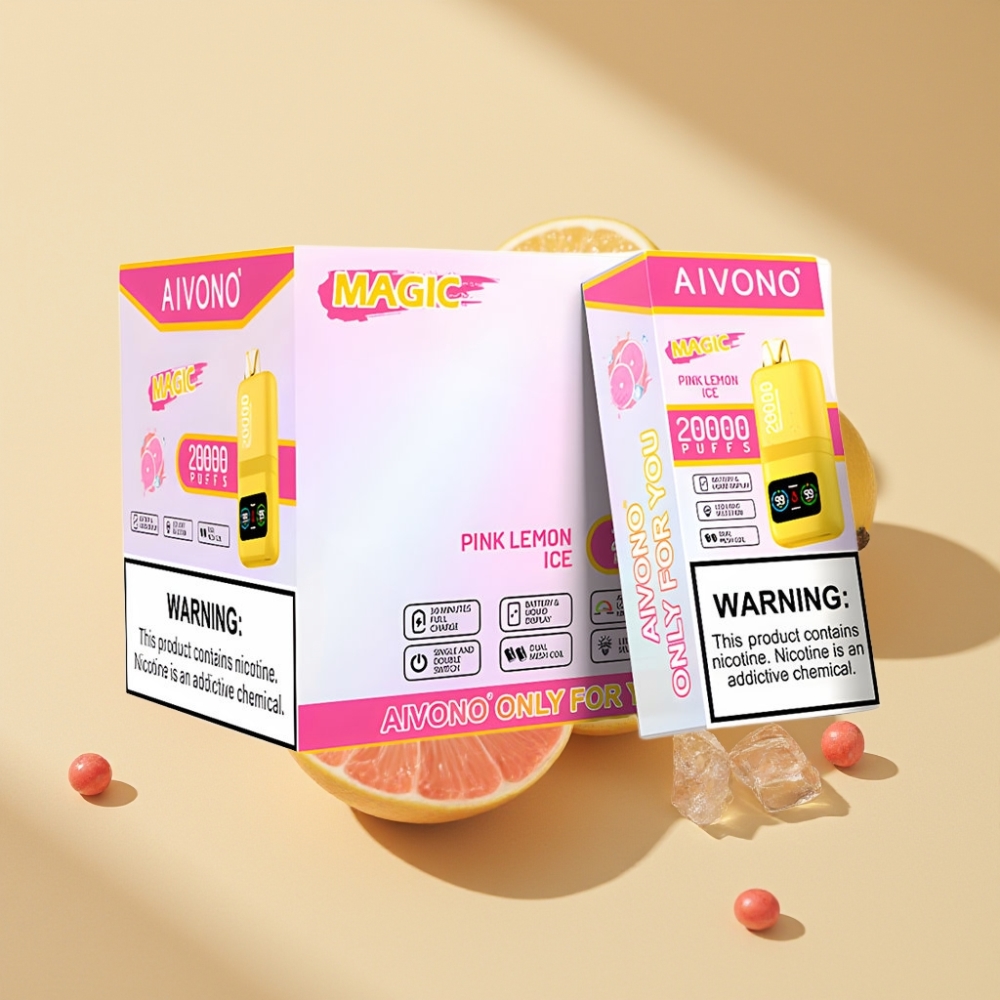 Aivono AIM MAGIC 20000 Puffs 26ml Dual Mesh LCD Type-C Pink Lemon Ice