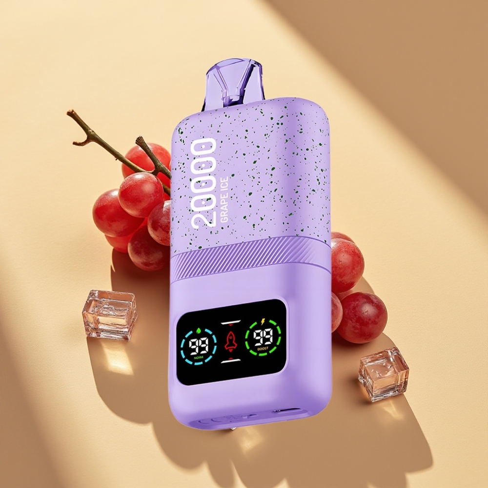 Aivono Aim Magic 20000 Puffs Disposable Vape Grape Ice 26ml Dual Mesh LCD Type-C 600mAh