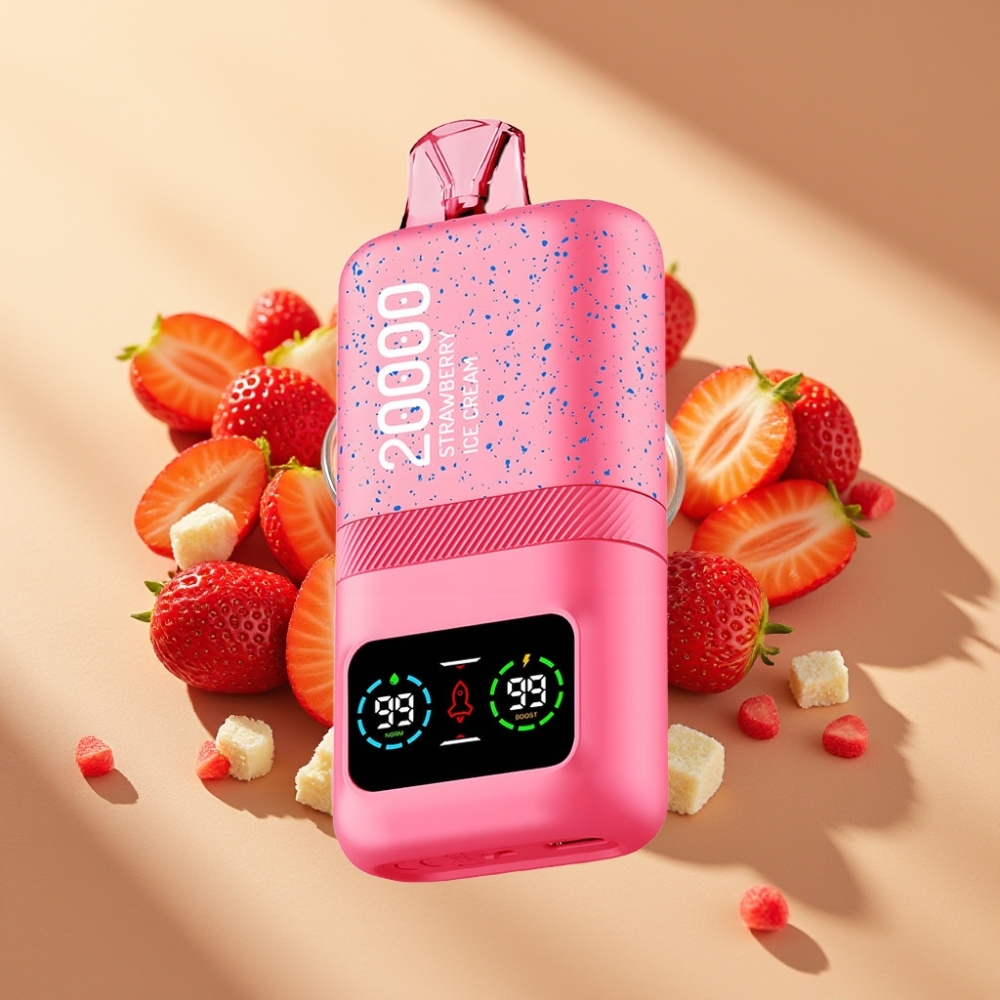 Aivono Aim Magic 20000 Puffs Disposable Vape Strawberry Ice Cream 26ml Dual Mesh LCD Type-C 600mAh