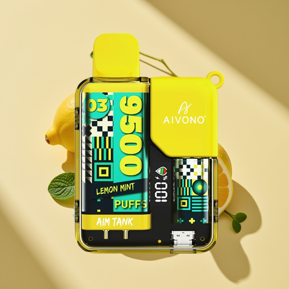 Aivono AIM-TANK 9500 Puffs 18mL 650mAh LCD 1.2ohm Lemon Mint Disposable Vape