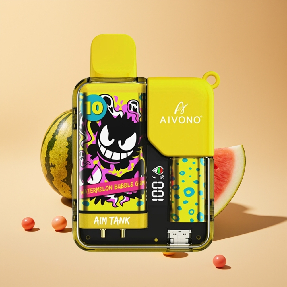 Aivono AIM-TANK 9500 Puffs 18mL 650mAh LCD 1.2ohm Mesh Watermelon Bubble Gum