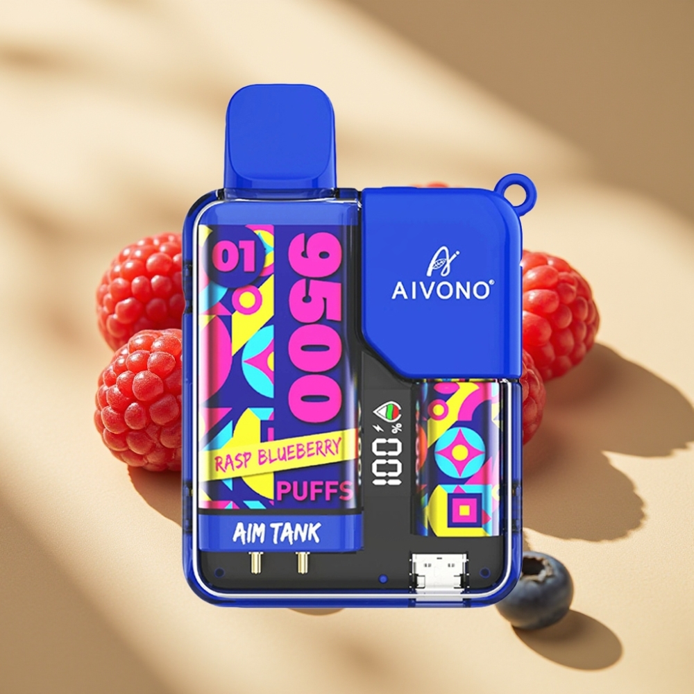 Aivono AIM-TANK 9500 Puffs 18mL 650mAh LCD Rasp Blueberry