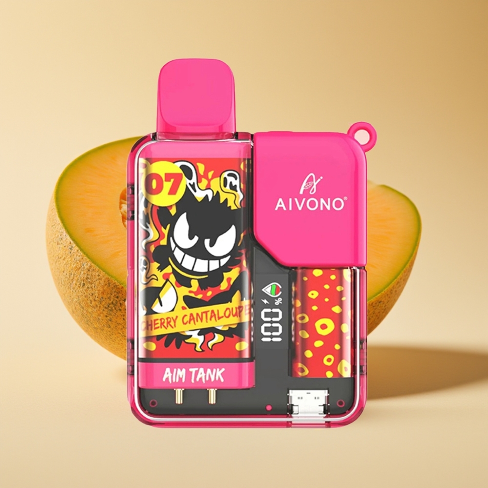 Aivono AIM-TANK 9500 Puffs 18ml 650mAh LCD Cherry Cantaloupe Disposable Vape