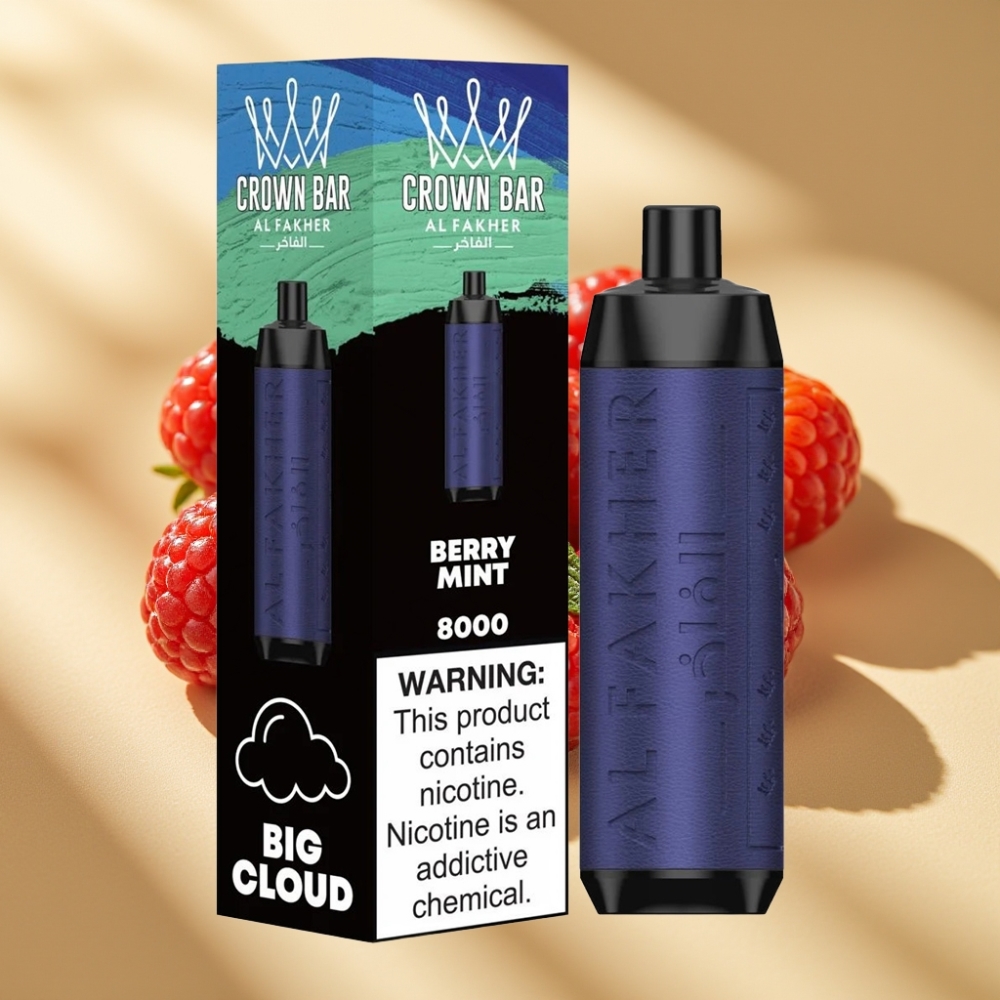 Al Fakher Crown Bar 8000 18ml 5mg 0.6ohm Berry Mint Disposable Vape