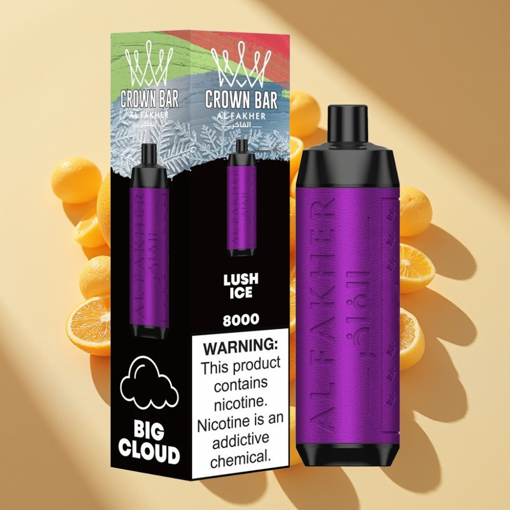 Al Fakher Crown Bar 8000 18ml 5mg 0.6ohm Ice Lush Disposable Vape
