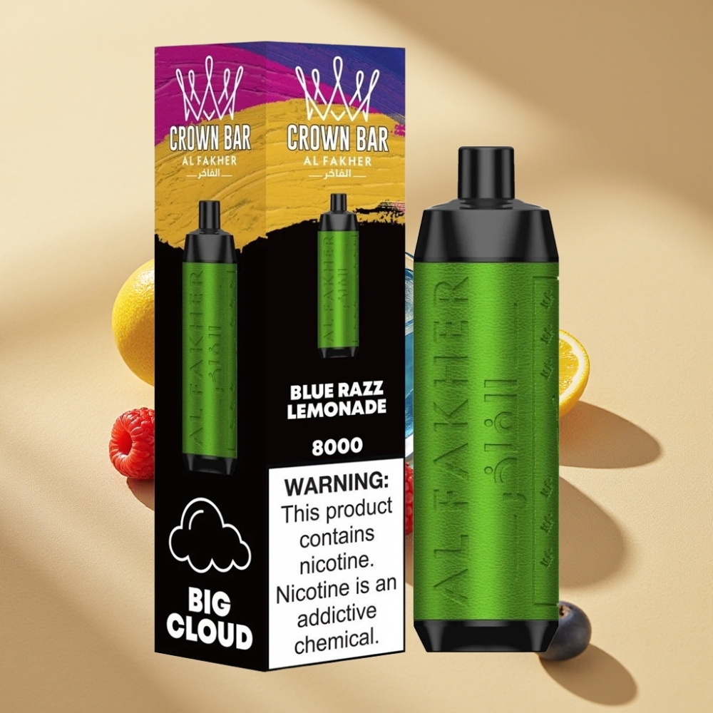 Al Fakher Crown Bar 8000 18ml 5mg Blue Razz Lemonade Disposable Vape
