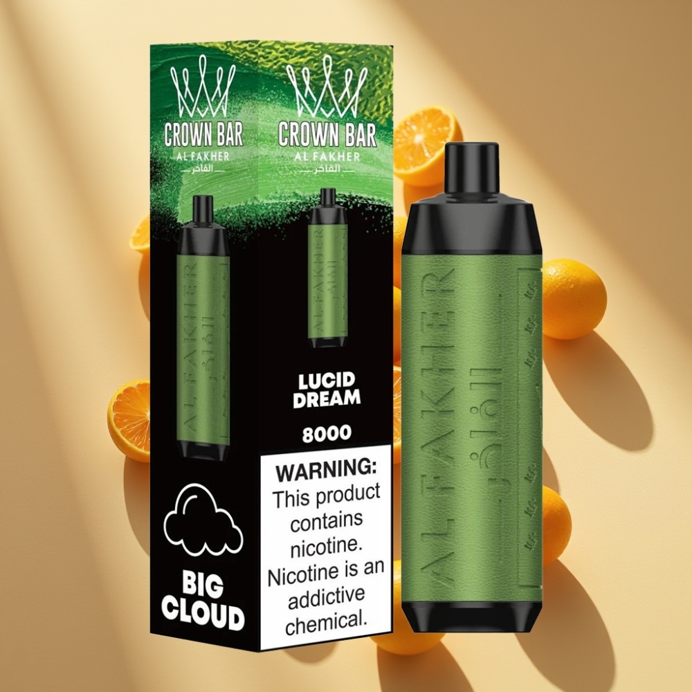 Al Fakher Crown Bar 8000 Crystal 600mAh 18mL 5mg 0.6ohm Disposable Vape Lucid Dream