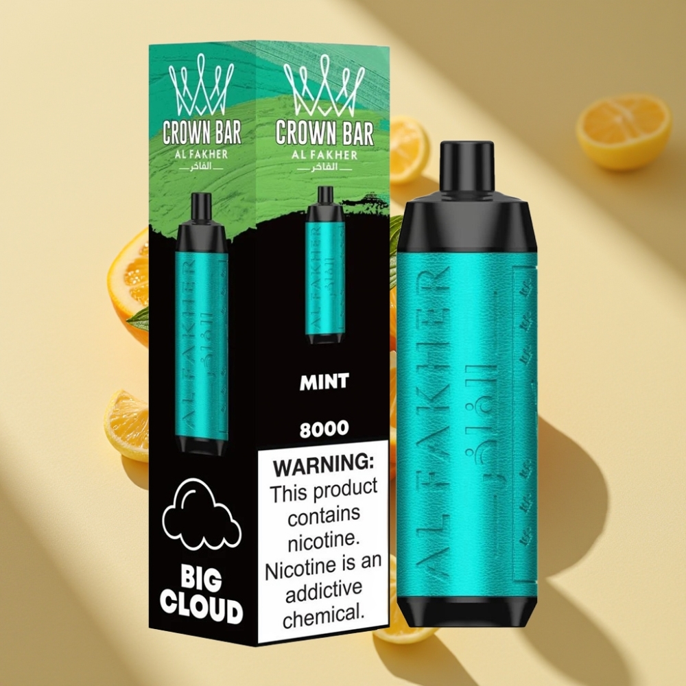 Al Fakher Crown Bar 8000 Crystal Disposable Vape Mint 18ml 5mg 600mAh Type-C