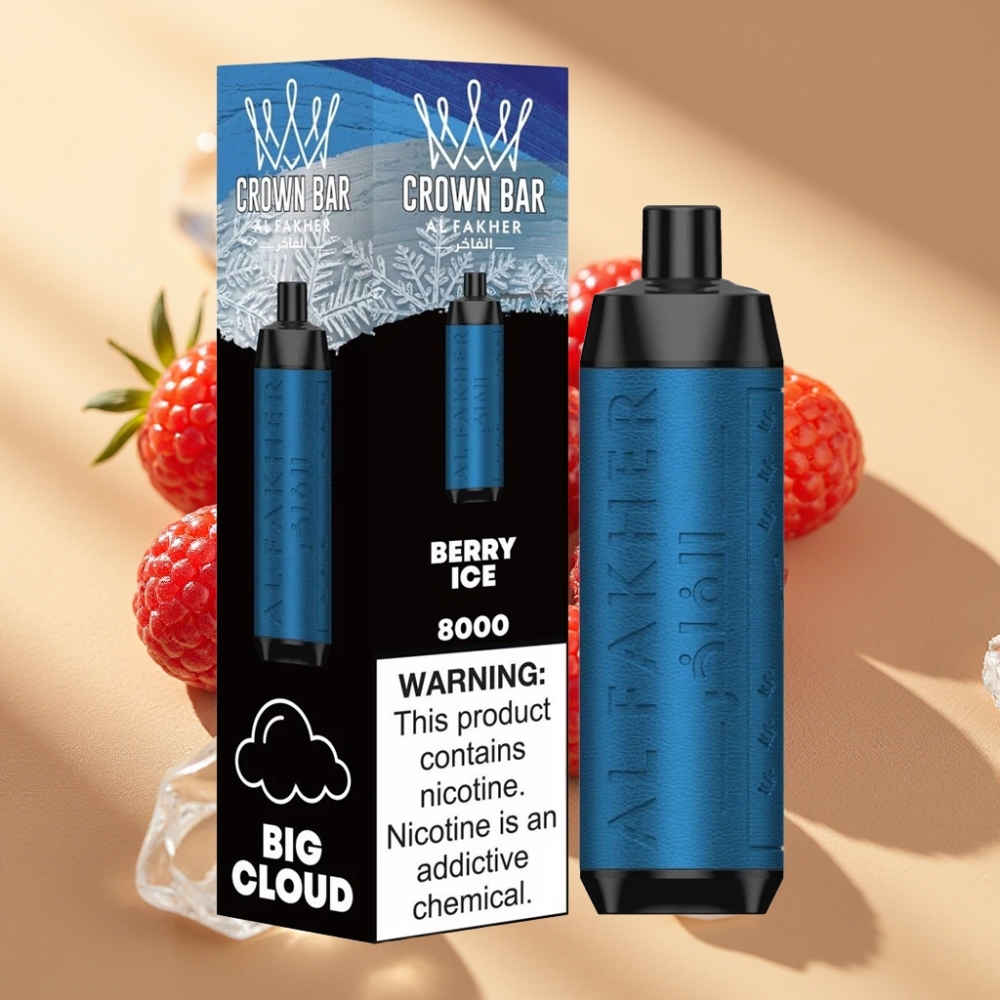 Al Fakher Crown Bar 8000 Puffs 18ml 5mg Nicotine Berry Ice Disposable Vape