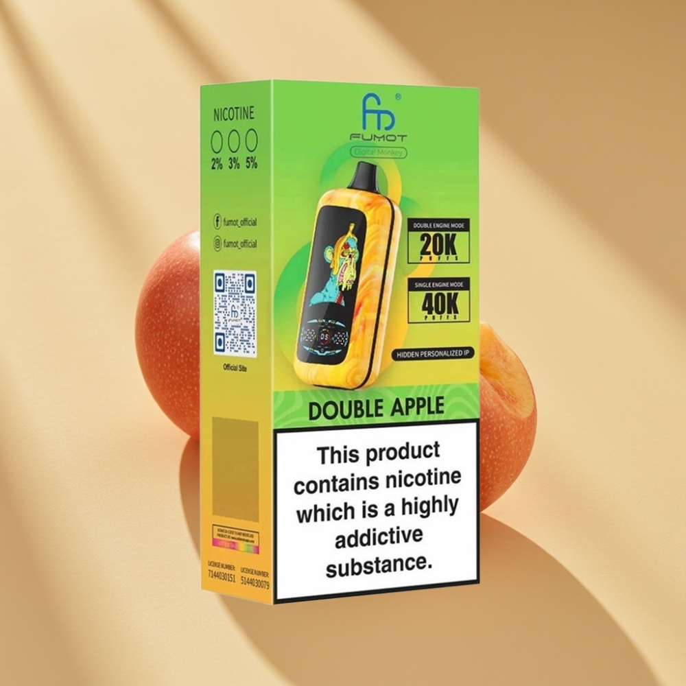 Fumot Digital Monkey 40000 Puffs Dual/Single Engine Dual Mesh 850MAH Type-C Double Apple Disposable Vape