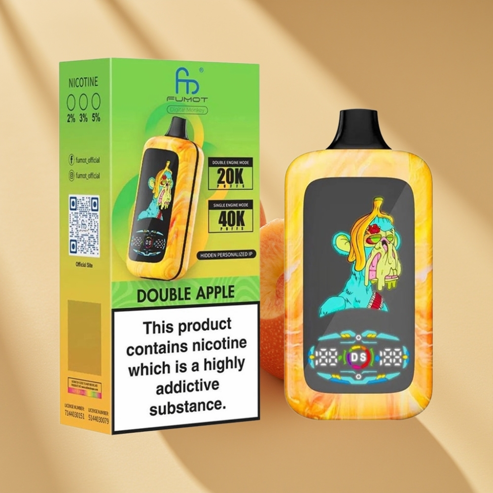 Fumot Digital Monkey 40000 Puffs Dual/Single Engine Dual Mesh 850MAH Type-C Double Apple Disposable Vape