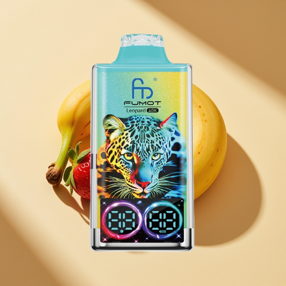 Fumot Leopard 40K Puffs Disposable Vape 0-5% Nicotine 700mAh Dual Mesh Strawberry Banana