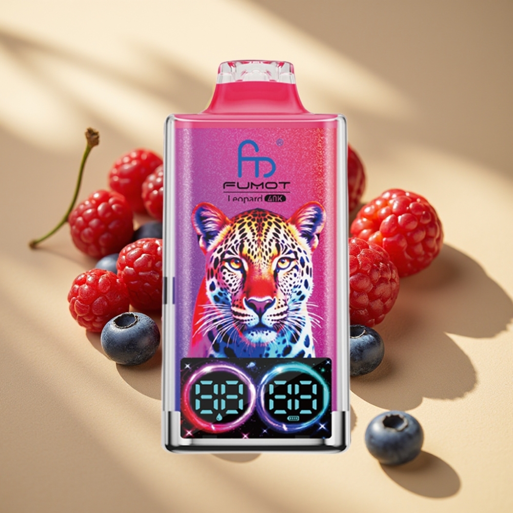 Fumot Leopard 40K Puffs Dual Mesh 700mAh Type-C Digital Display Blueberry Cherry Cranberry
