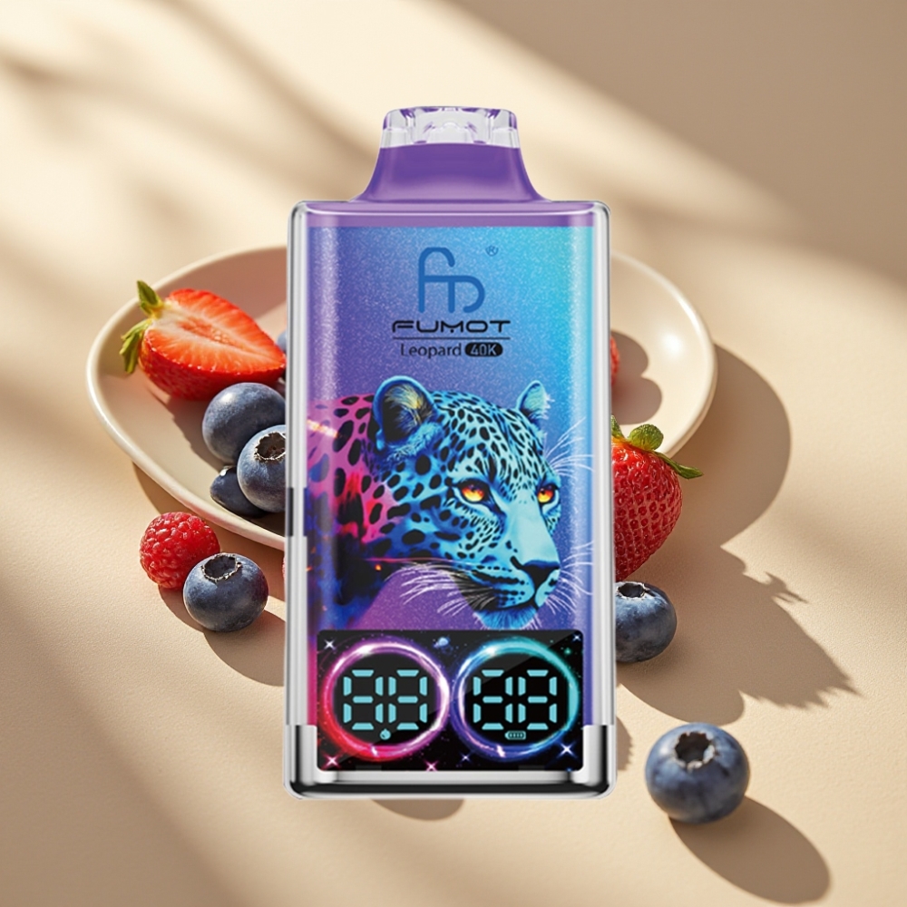 Fumot Leopard 40K Puffs Dual Mesh 700mAh Type-C Digital Display Blueberry on Ice