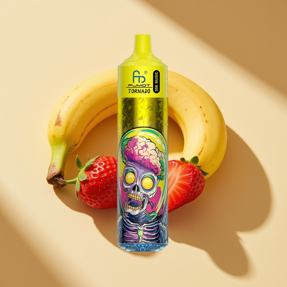 Fumot RandM Tornado 30000 Puffs 30mL 2%/5% Banana Strawberry Disposable Vape