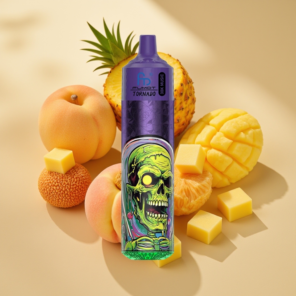 Fumot RandM Tornado 30000 Puffs 30mL 2%/5% Peach Mango Pineapple 1.0 Ohm 600mAh LED