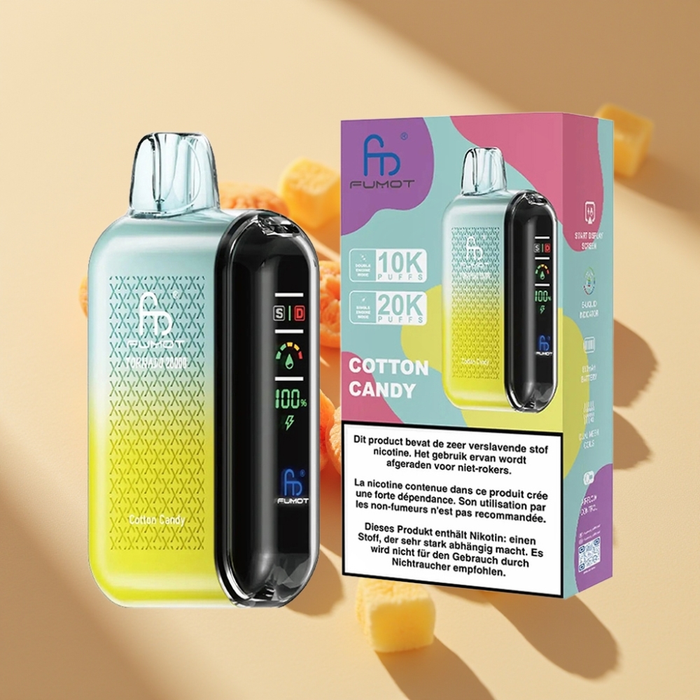 Fumot Tornado 20000 Puffs Disposable Vape Cotton Candy Dual Mesh 20ml 850mAh
