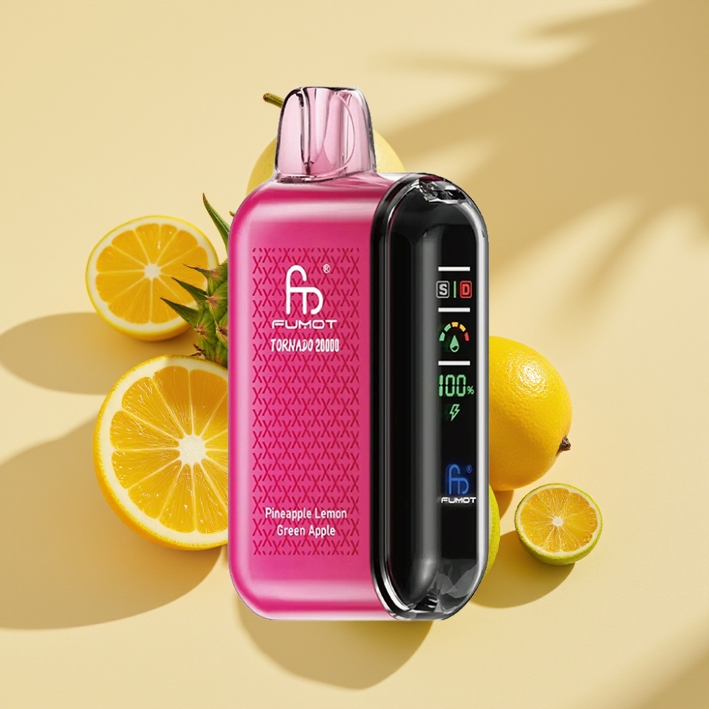 Fumot Tornado 20000 Puffs Disposable Vape Pineapple Lemon Green Apple Dual Mesh 20ml 850mAh