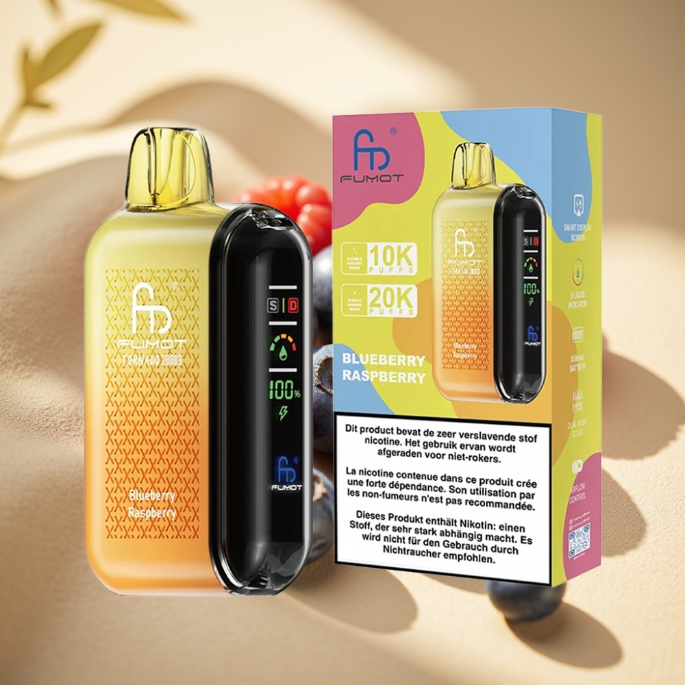 Fumot Tornado 20000 Puffs Dual Mesh 20ml 850mAh Airflow Blueberry Raspberry