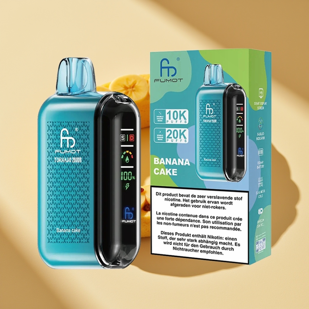 Fumot Tornado 20000 Puffs Dual Mesh 20ml 850mAh Banana Cake Disposable Vape