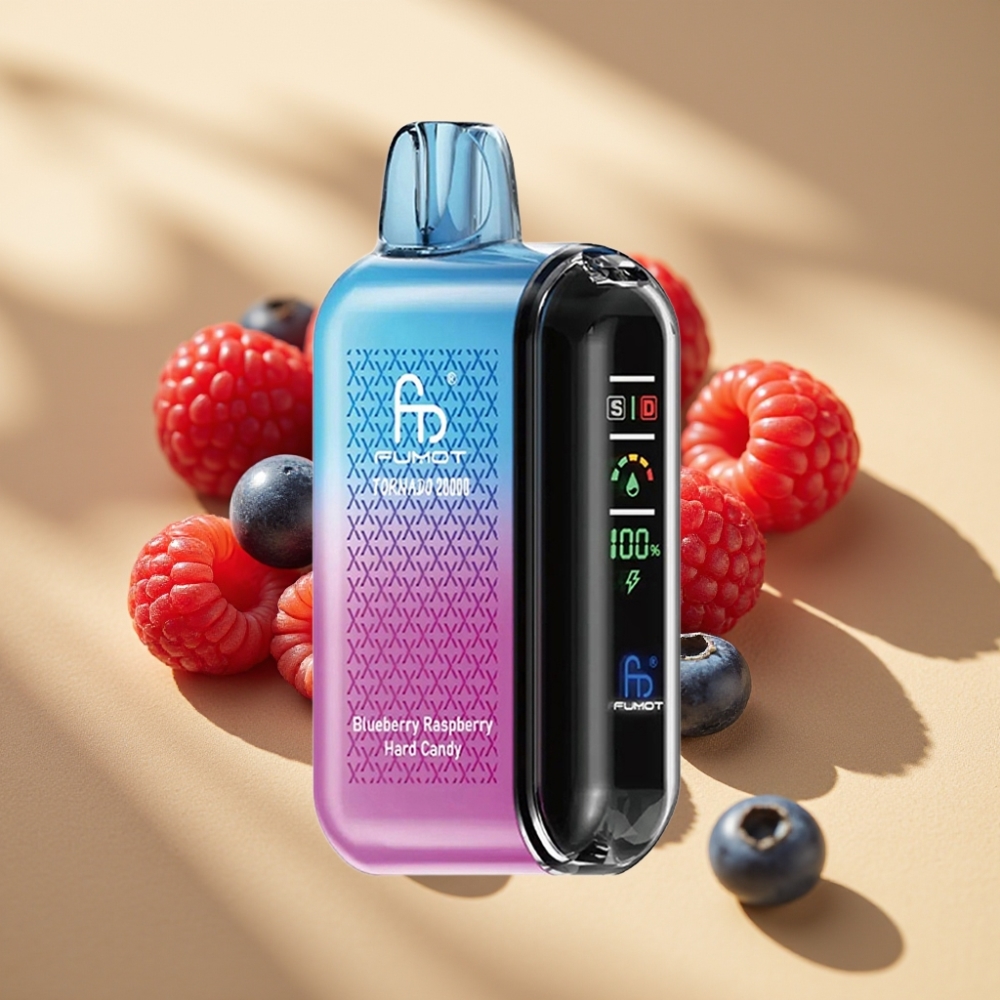 Fumot Tornado 20000 Puffs Dual Mesh 20ml 850mAh Blueberry Raspberry Hard Candy