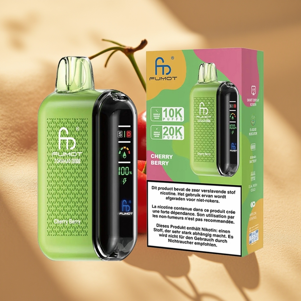 Fumot Tornado 20000 Puffs Dual Mesh 20ml 850mAh Cherry Berry Disposable Vape