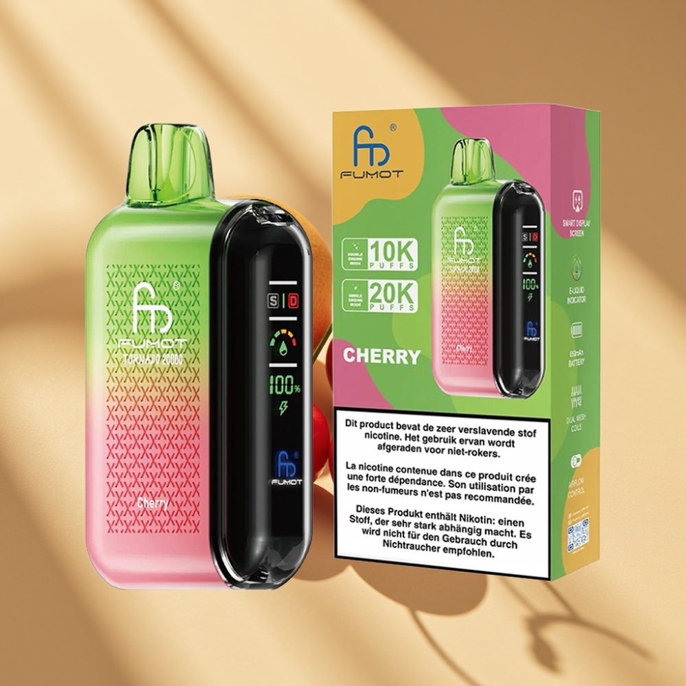 Fumot Tornado 20000 Puffs Dual Mesh 20ml 850mAh Cherry Disposable Vape