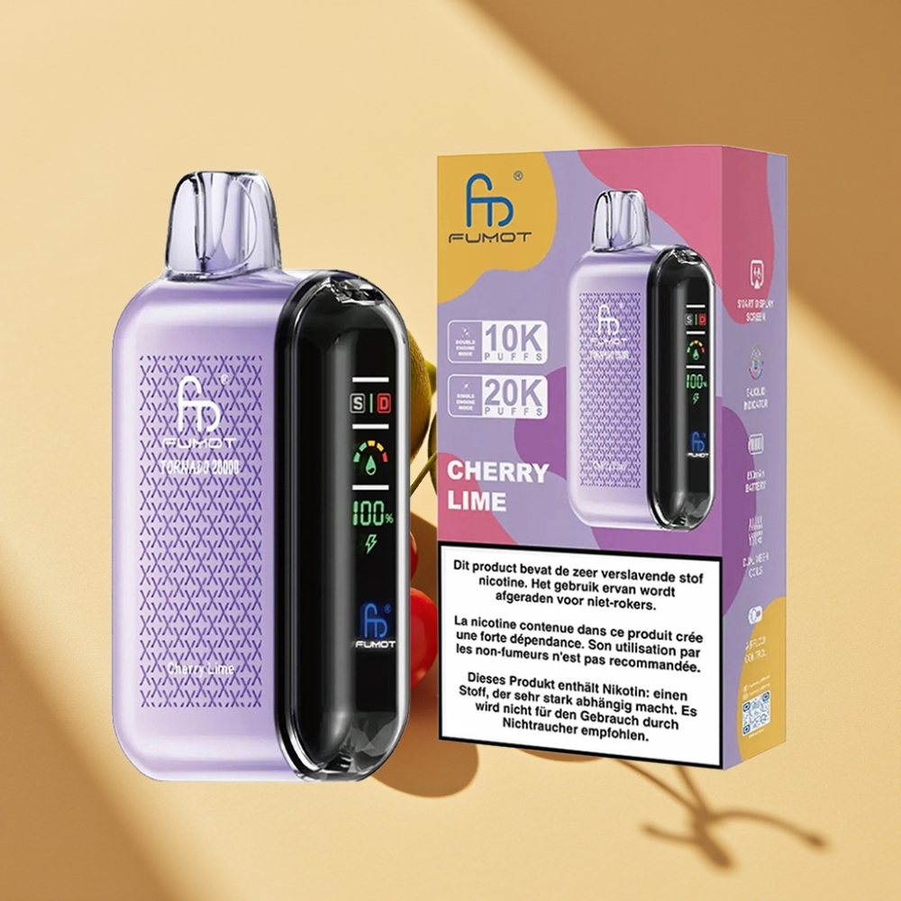 Fumot Tornado 20000 Puffs Dual Mesh 20ml 850mAh Cherry Lime Disposable Vape