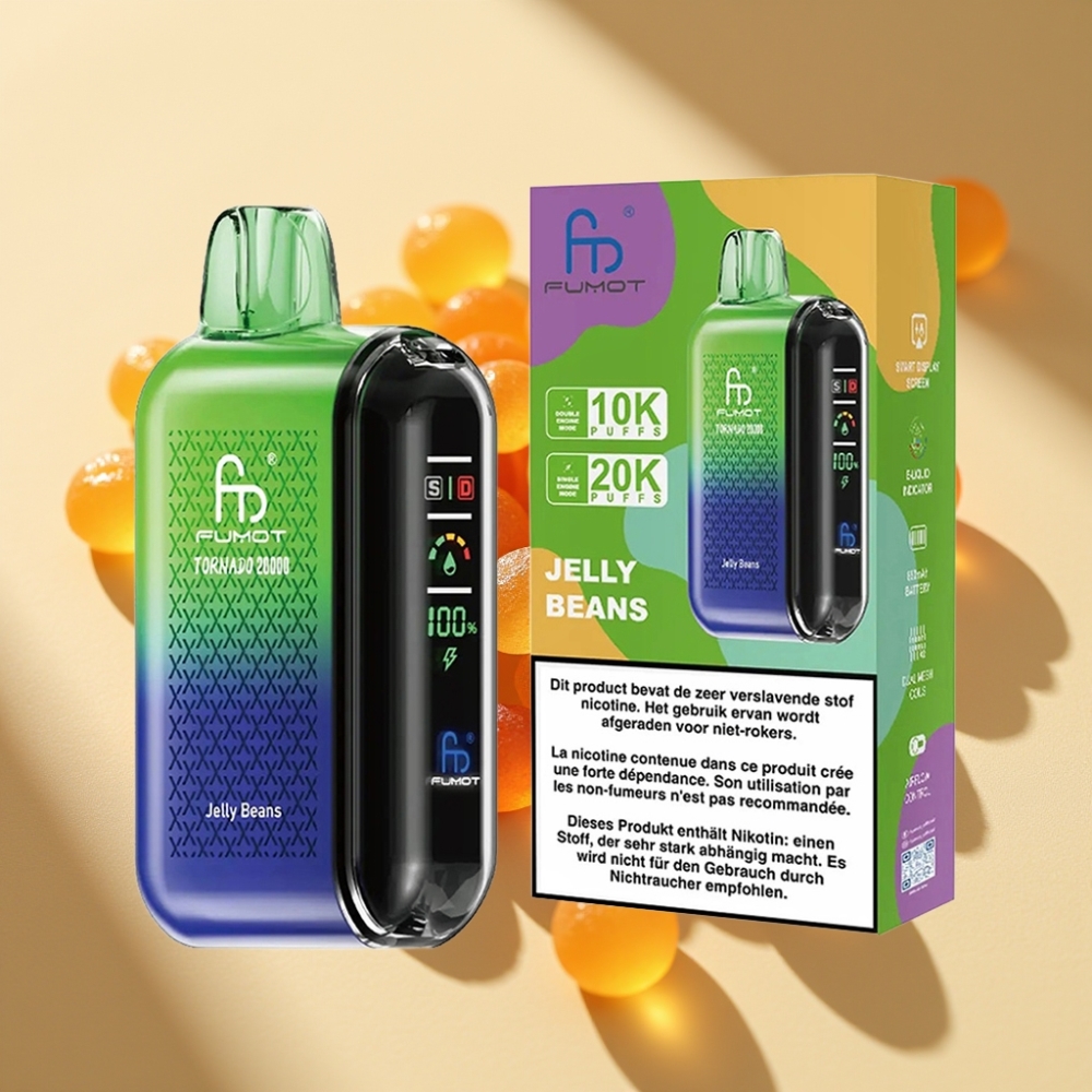 Fumot Tornado 20000 Puffs Dual Mesh 20ml 850mAh Display Airflow Jelly Beans