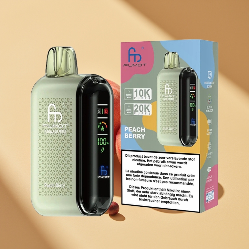Fumot Tornado 20000 Puffs Dual Mesh 20ml 850mAh Peach Berry Disposable Vape