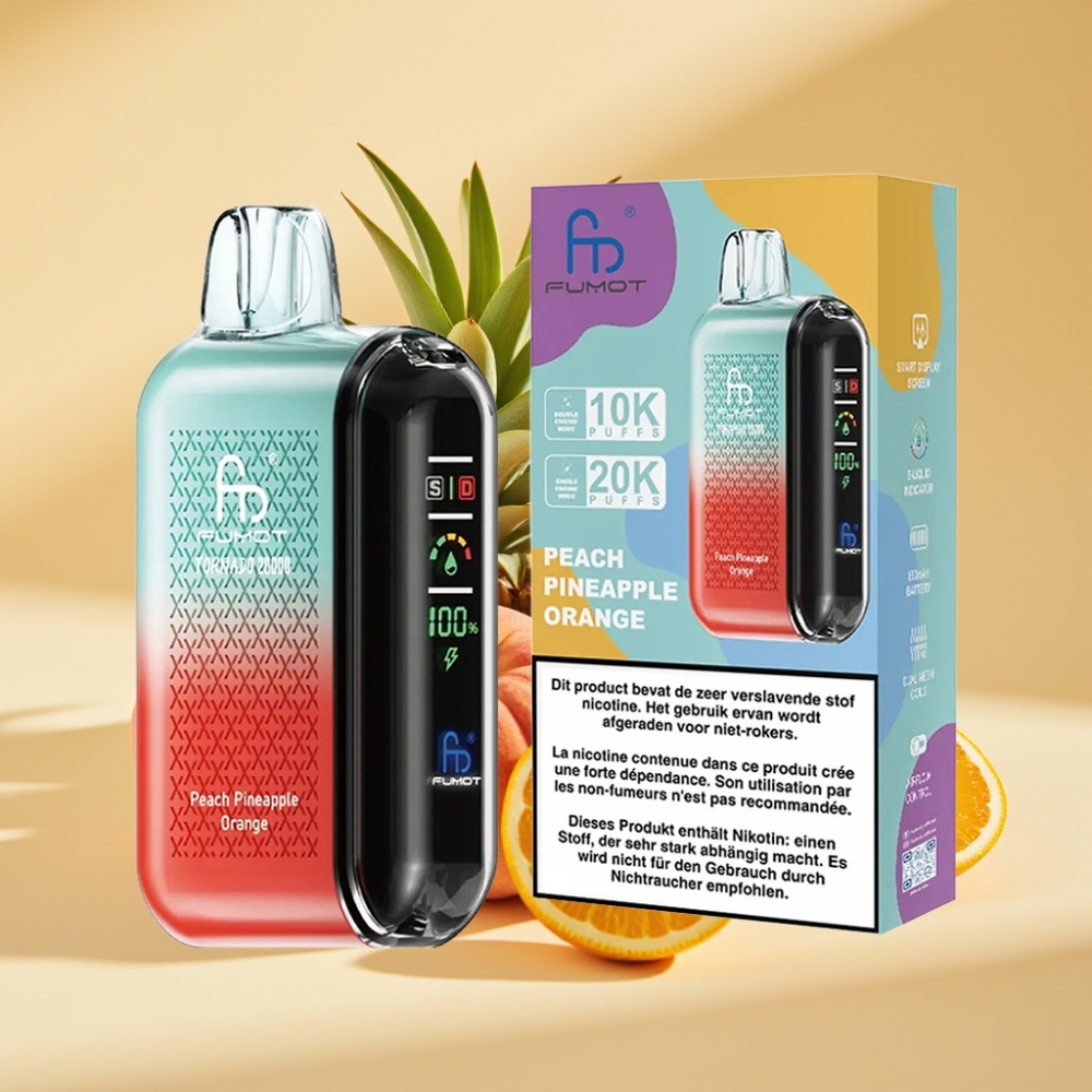 Fumot Tornado 20000 Puffs Dual Mesh 20ml 850mAh Peach Pineapple Orange
