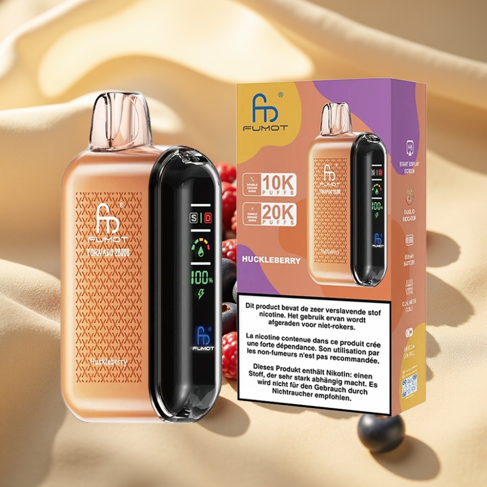 Fumot Tornado 20000 Puffs Dual Mesh 20ml 850mAh Rechargeable Smart Display Huckleberry