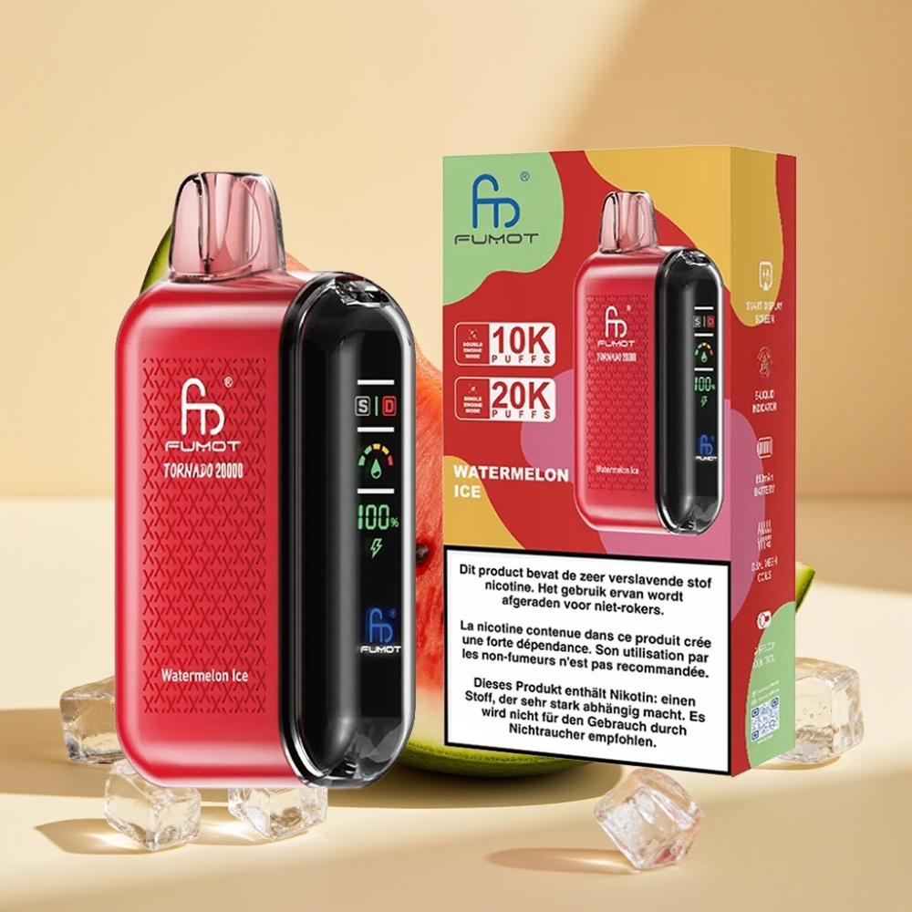 Fumot Tornado 20000 Puffs Dual Mesh 20ml 850mAh Rechargeable Watermelon Ice
