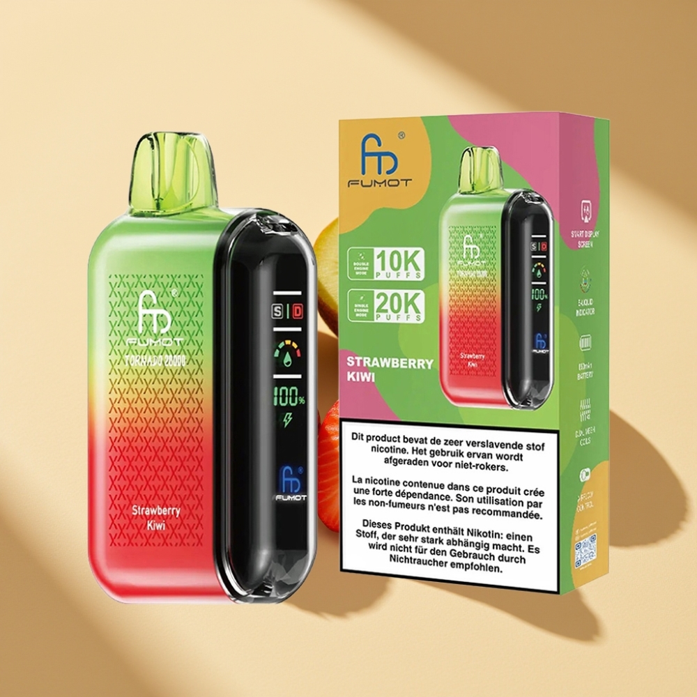 Fumot Tornado 20000 Puffs Dual Mesh 20ml 850mAh Strawberry Kiwi