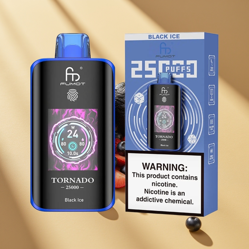 Fumot Tornado 25000 Puffs HD Screen 700mAh Rechargeable 20ml Black Ice