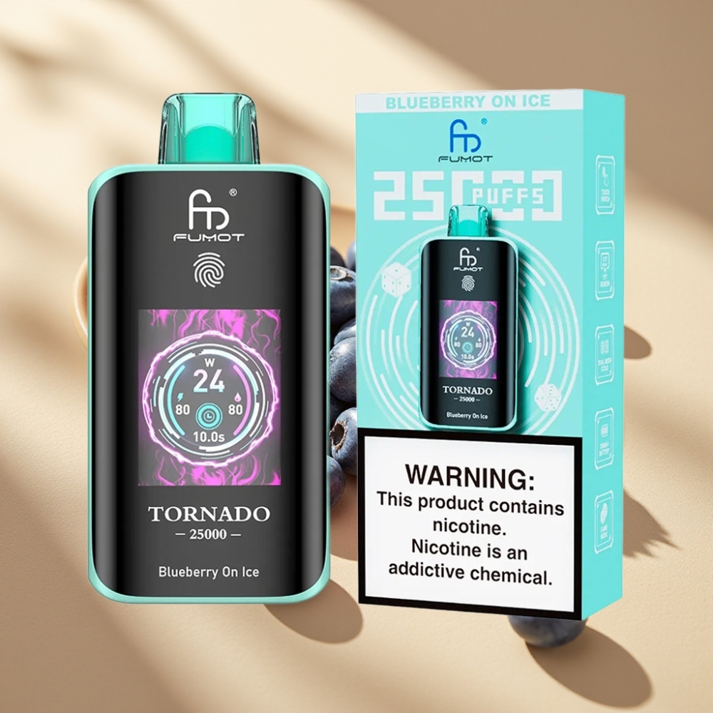 Fumot Tornado 25000 Puffs HD Screen 700mAh Rechargeable 20ml Blueberry On Ice
