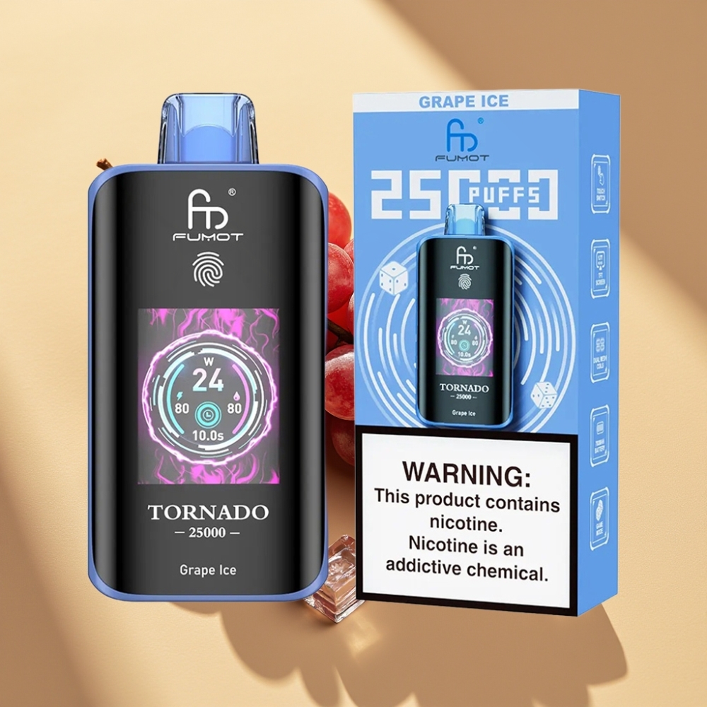 Fumot Tornado 25000 Puffs HD Screen 700mAh Rechargeable 20ml Grape Ice