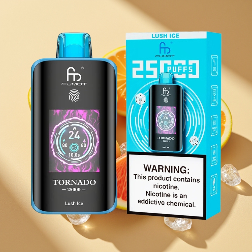 Fumot Tornado 25000 Puffs HD Screen 700mAh Rechargeable 20ml Lush Ice