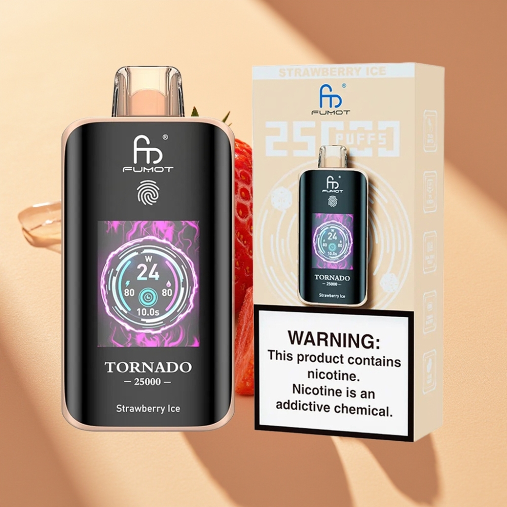 Fumot Tornado 25000 Puffs HD Screen 700mAh Rechargeable 20ml Strawberry Ice